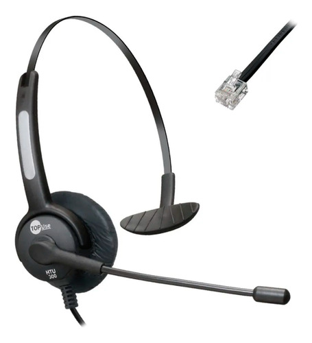 Headset Para Call Center Mono Auricular Rj9 Top Use Htu-300