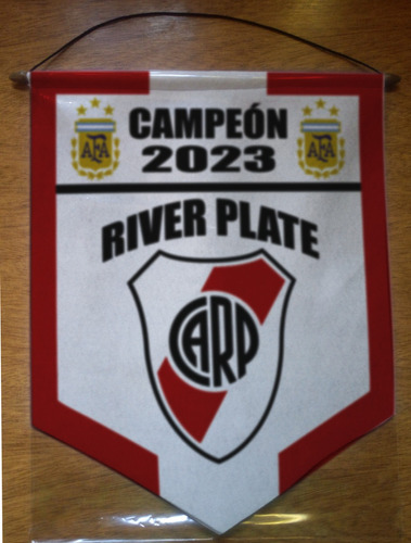Banderin Paño Legitimo 40cm River Plate Campeon 2023