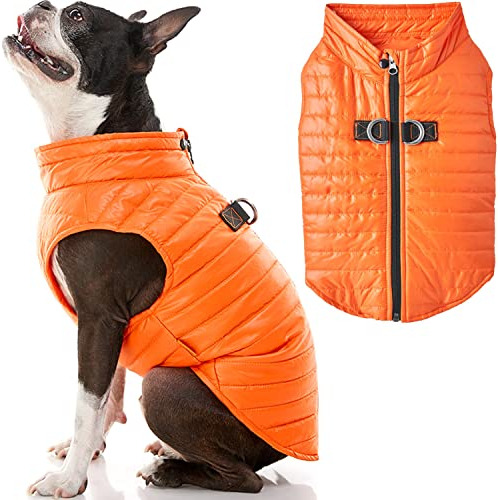 Gooby Puffer Vest - Chaqueta Para Perro, Color Naranja, Tall