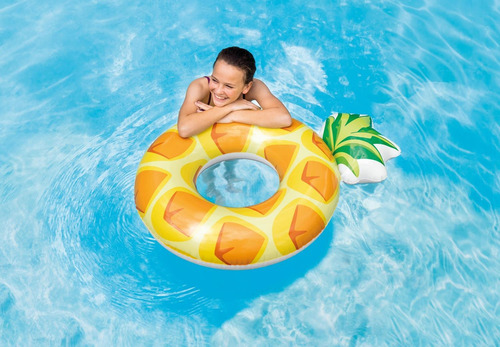 Boia Inflável Abacaxi Intex Piscina Pvc Amarela 117cm