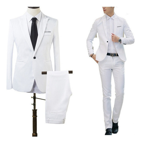 Traje Smoking Hombre Super Slimfit Juego De Dos Piezas