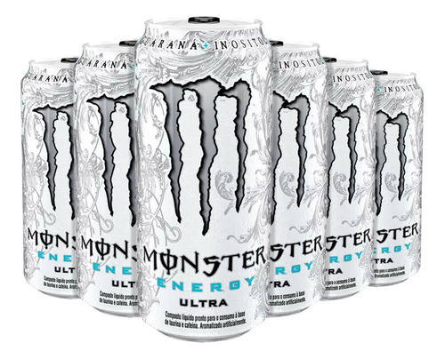 Bebida Monster Energy Ultra Caixa Com 6 Energético 473 Ml