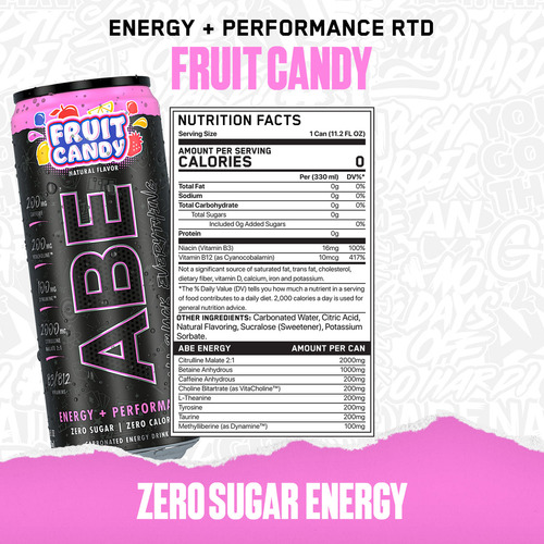 Bebida Energizante Abe Grape Soda 12 Latas (473 Ml)