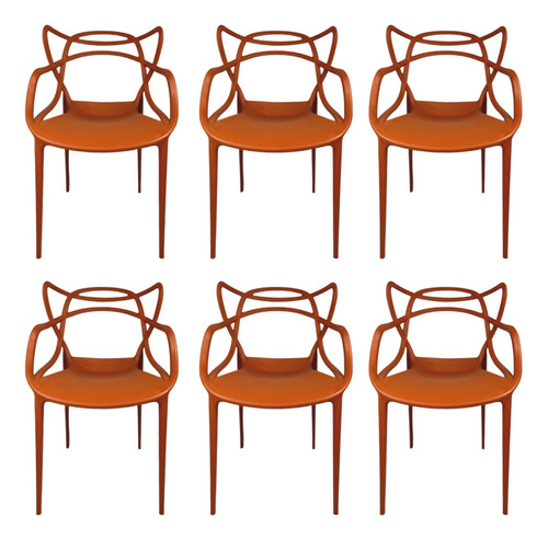 Cadeira Allegra Kit Com 6 Estrutura Da Cadeira Terracota