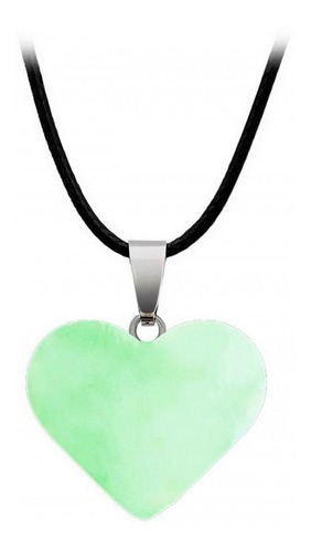 Collar Cuarzo Petralux Verde Corazon + Estuche Dayoshop