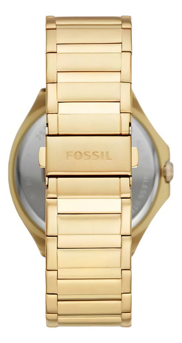 Reloj Fossil Bq2611 Acero En Dorado 46 Mm Para Caballero Fondo Negro