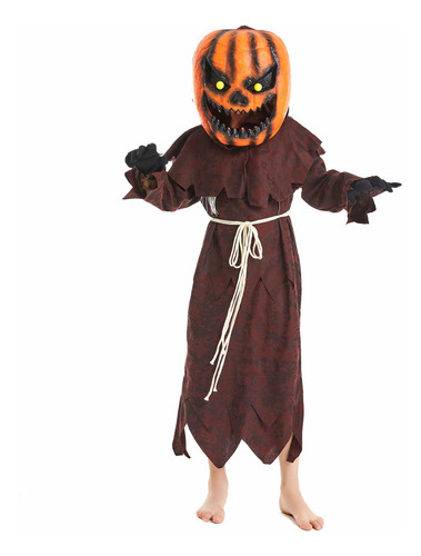 Disfraz De Espantapájaros De Calabaza De Halloween Para Niño