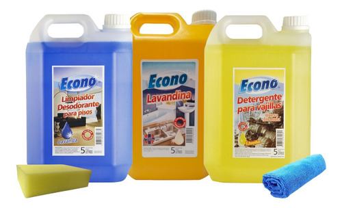 Pack Limpieza Premium X 5l- Detergente Desodorante Lavandina
