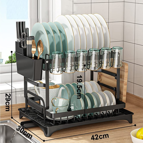 Escurridor Platos 2 Nivele Acero Inoxidable Secaplato Cocina