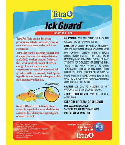 Tetra Ick Guard 8 Cuenta, Remedio Rápido Para Ick En Acuario