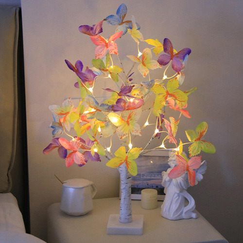 Lámpara De Mesa Con Forma De De Flores De Mariposa De 23