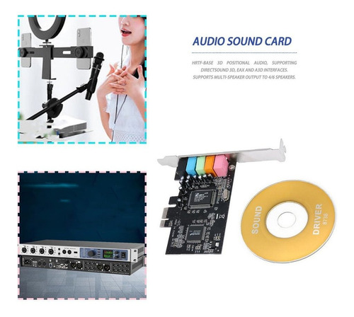 Placa De Som De Áudio Pci-e Express 5.1ch Cmi8738 W/baixo
