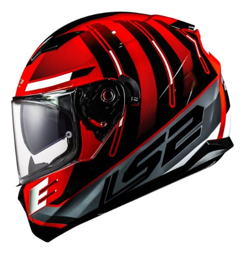 Capacete Ls2 Ff320 Stream Shadow - Vermelho/branco