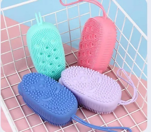 Imagen 6 de 7 de Esponja Baño Burbujas Silicona Exfoliación Ducha Limpiador
