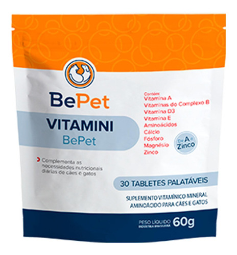 Suplemento Vitamínico Be Pet Vitamini 60g