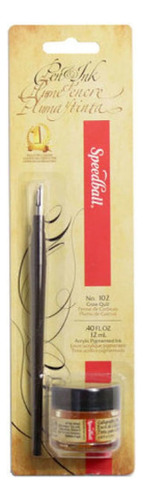 Pena C/ Cabo E Tinta 12ml Ouro 94156 Cor Da Tinta Preto Cor Do Exterior Preto