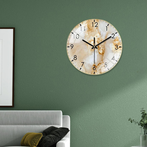 Reloj De Pared Marmoleado Sin Tictac 12 Pulgadas Beige