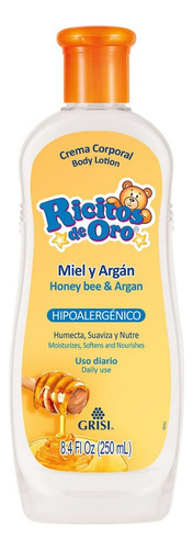 Crema Corporal Miel Y Argán 250 Ml Ricitos De Oro