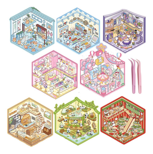 8 Pegatinas 3d For Manualidades, 2025, Divertidas Pegatinas