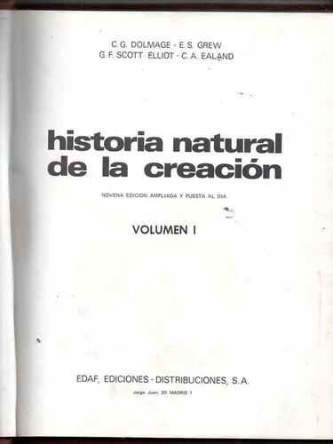 Historia Natural De La Creacion - 2 Tomos Grandes - Antiguo