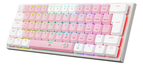 Redragon Anivia Rosa E Branco Rgb Switch Marrom Rosa E Branco Português Abnt2