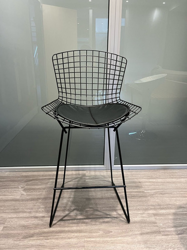 Banqueta Taburete Bertoia Alta Desayunador Laqueado Negro