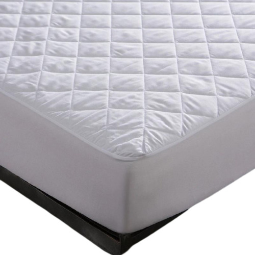 Protector Matelaseado Impermeable Para Colchón 140 X 200 Blanco Liso 2 Plazas