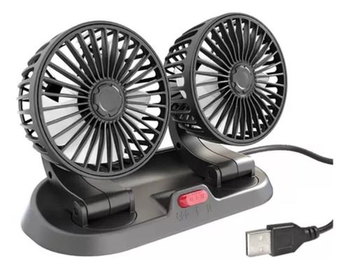 Ventilador Doble Usb Auto Casa Oficina 360° Rotación