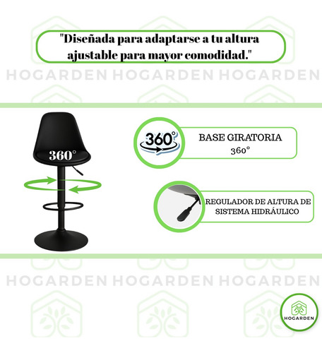 Banco Alto Eames Minimalista 5 Pzs Para Barra Giratorio