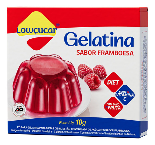 Mistura Gelatina Lowçucar Sabores Variados 10g Kit Com 10