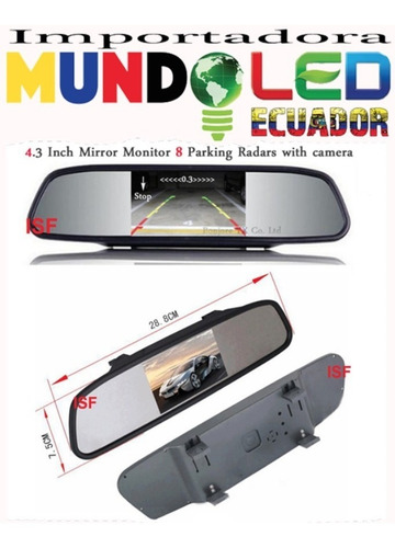 Imagen 2 de 3 de Pantalla Retrovisor Tipo Espejo Camara Retro Full Hd Sensor