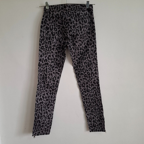 Pantalon Chupin Cierres Animal Print Elastizado 36 Nuevo