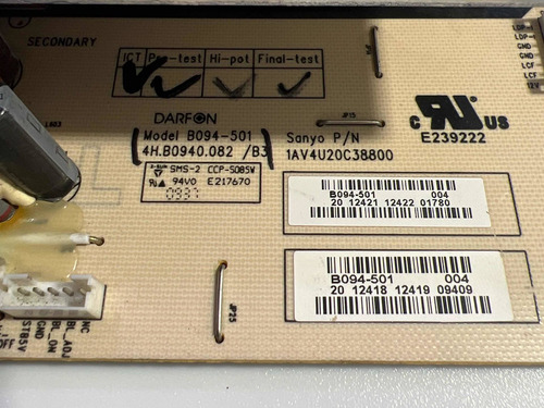 Fuente Sanyo Dp46849 B094-501 1av4u20c38800 Kiyoshi* (Usado)