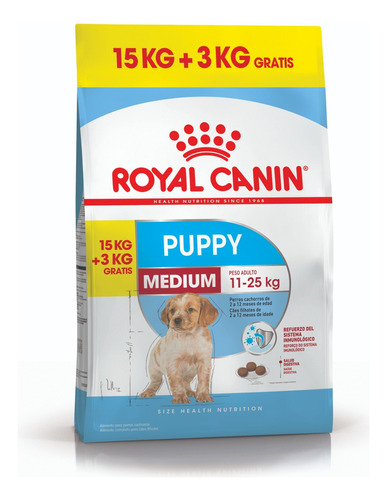 Royal Canin Medium Puppy X 15 + 3 Kg = 18 Kg Kangoo Pet