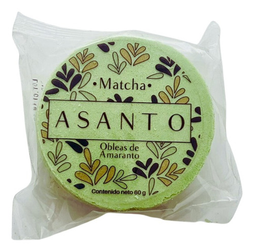 Asanto Obleas De Amaranto Sabor Matcha I 10 Piezas