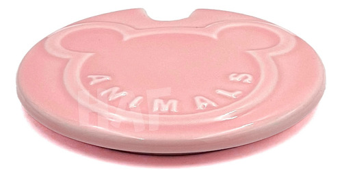 Taza De Cerámica Tapa Y Cuchara 350ml Animales Osito Gatito Rosa Pastel Animalitos