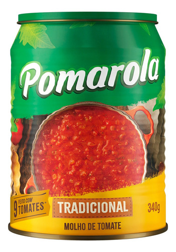 Molho de Tomate Tradicional Pomarola sem glúten em lata 340 g