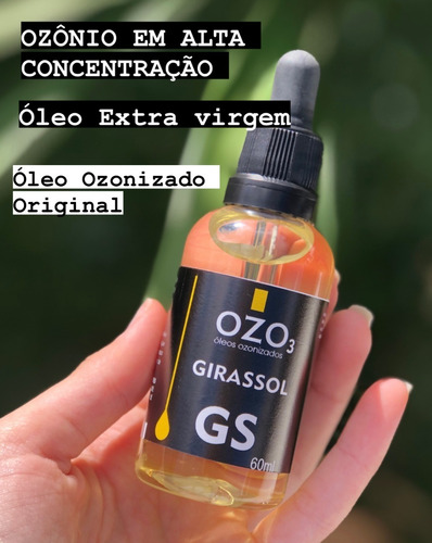 Imagem 2 de 3 de Óleo De Girassol C Ozônio Alta Concentração 60ml Conta Gotas