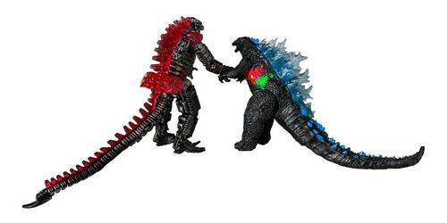 Imagen 4 de 4 de Godzilla & Mechagodzilla Articulado Con Luz 18 Cm Alto