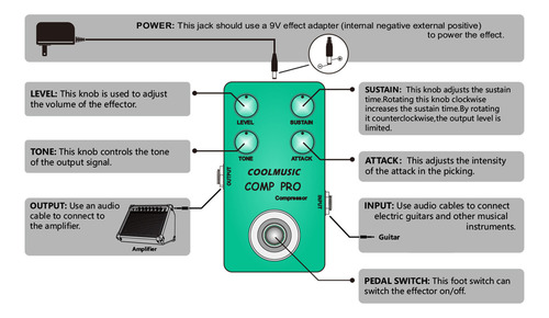 Pedal De Efectos Coolmusic Effect For Bajo Compresor Y