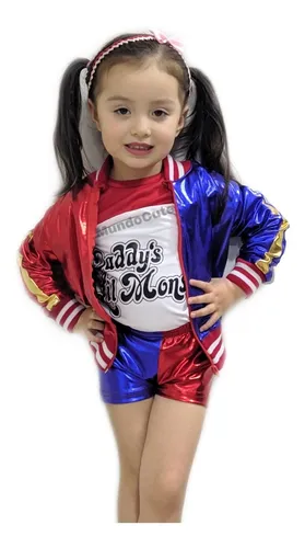 Hereneer Disfraz de Harley Quinn para Adulto, Harley Quinn para Carnaval  Niña Adulto con Camiseta, Chaqueta, Pantalón, Guantes, Pegatinas, Medias de  Rejilla Cosplay Halloween (L) : : Juguetes y juegos