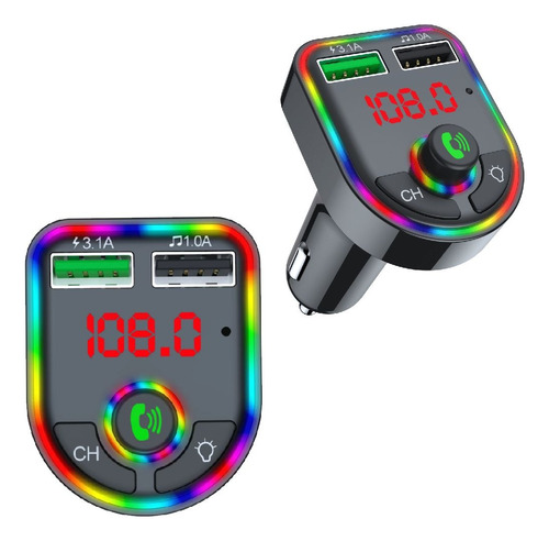 Transmisor Fm Cargador Para Auto Reproductor Mp3 Bluetooth