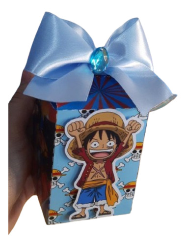 10 Cajitas Milk Box Con Moño De One Piece 