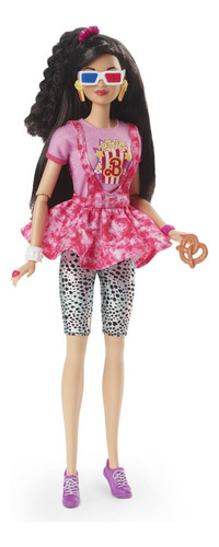 Barbie Muñeca Rewind Y Accesorios Con Cabello Negro Y Traj.