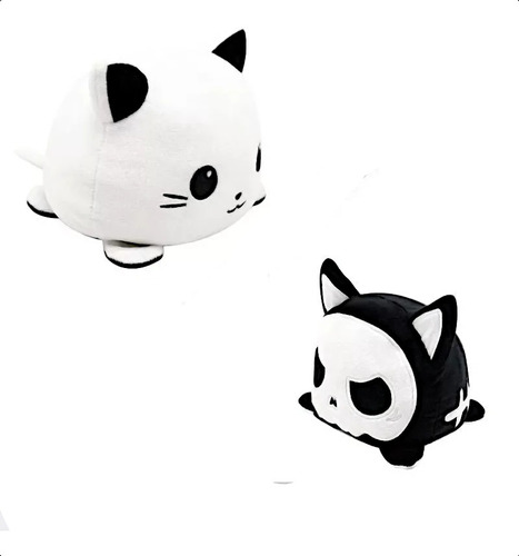 Peluche Gato Reversible Kawaii Brilla En La Oscuridad