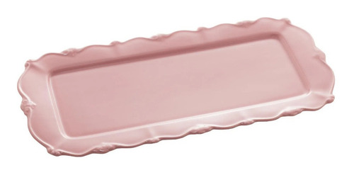 Travessa Bandeja Retangular De Porcelana Servir Wolff G Cor Fancy Rosa