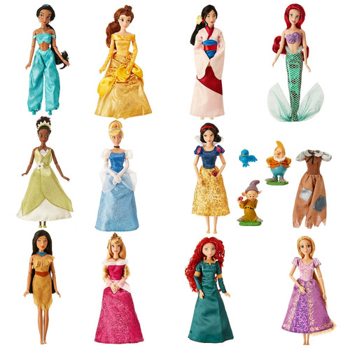 Set Princesas Colección X 11 + Enanos Disney Original A2748