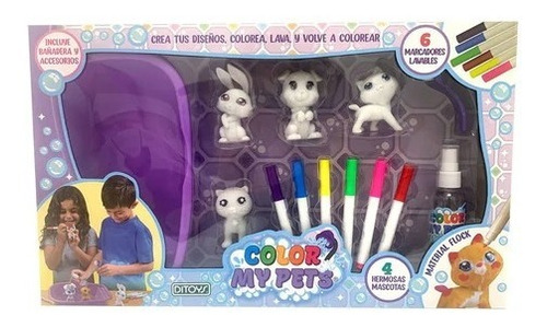 Color My Pets Set 4 Mascotas Para Pintar Ditoys Nryj