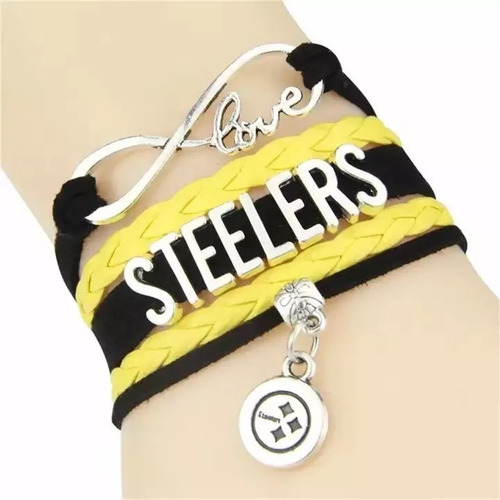 Pulsera Steelers Aceleros Amor Infinito Nfl Envio Gratis