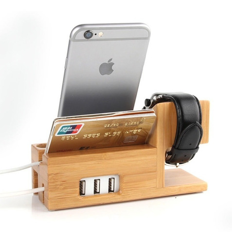 Imagen 4 de 6 de Para iPhone De Iwatch De Apple Watch Bambú Muelle Estación D